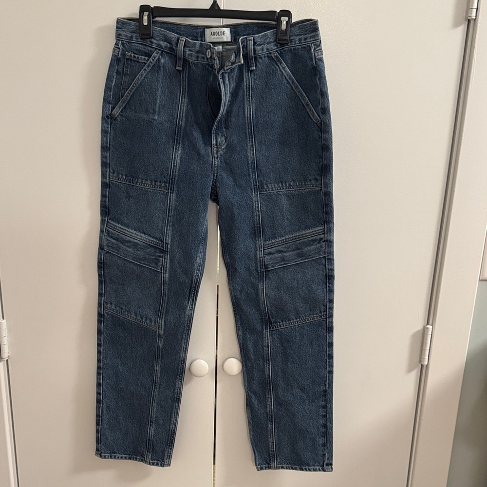 Agolde Cooper high-rise, relaxed straight-leg cargo jeans